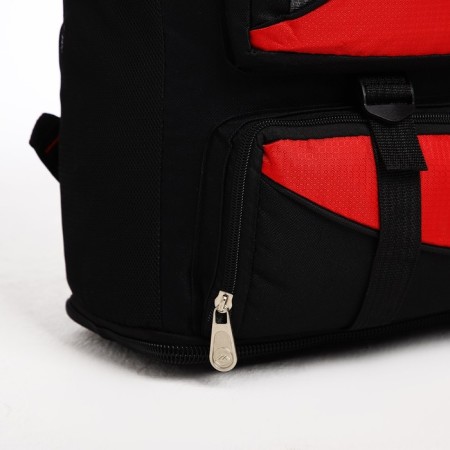 Tourist backpack on lightning, 4 external pockets, red/black color-8