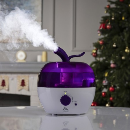 Air humidifier Luazon LHU-02, "New Year", ultrasound, 2.4 l, 25 watts, white-violet