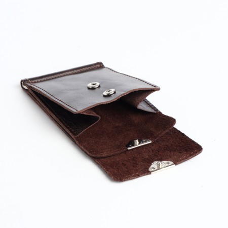 Building for bills on a button, for coins, for cards, brown color-2
