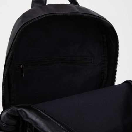 Women's backpack made of artificial leather with lightning, black color-3