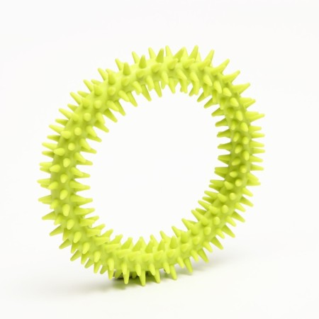 Dog toy "Ring with spikes", 12.5 cm, light green-1