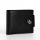 Male purse on a magnet, department for bills, cards, coins, black color