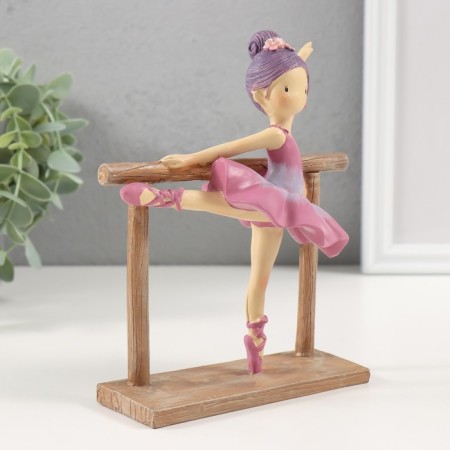 Polystone souvenir "Little ballerina at the machine" Violet 13.5x7x16.5 cm-1