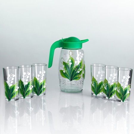 Set for juice "Landysh" art painting, 6 glasses 1250/200 ml-5