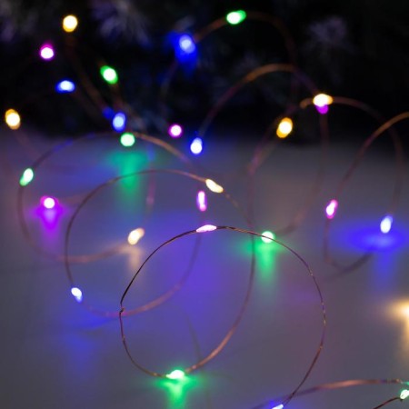 Garland "thread" 5 m Rosa, IP20, copper thread, 50 LED, glow of multi, USB-2