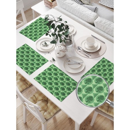 A set of napkins for setting the Green Dragon table, rectangular, size 32x46 cm, 4 pcs-1
