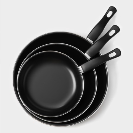 Set of the jacqueline pan, 3 subjects: 20/25/30 × 4 cm, anti -stick coating, black color-2
