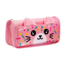 Penal is soft, 1 compartment, 85 x 210 x 55 mm, voluminous, Devente, Donut Cat, artificial leather, applique 7020324