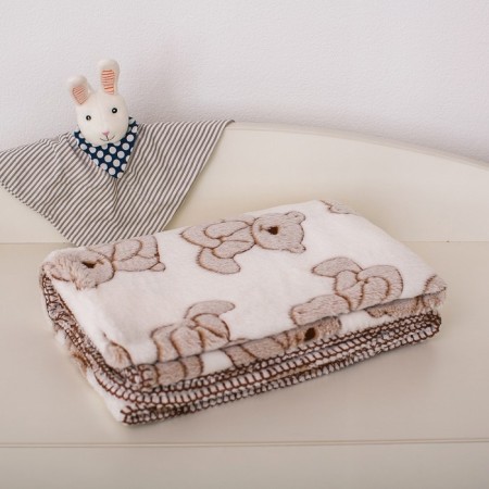 ULTRASOFT blanket, size 100 × 118 cm, beige bear print-4