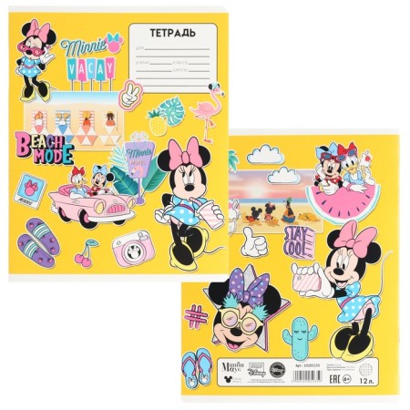 Notebook in a cage 12 sheets, 5 types of mix, cover coated cardboard, Minnie Mouse-5