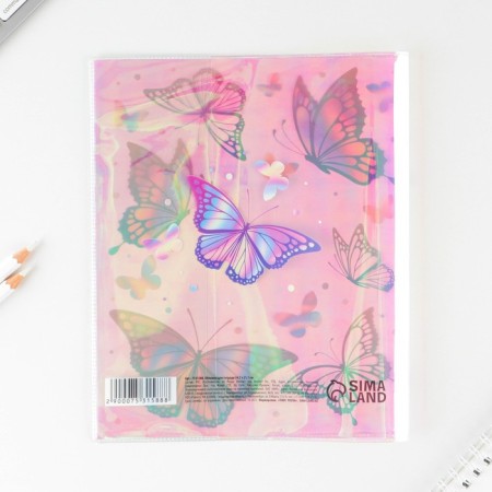 The holographic cover for the butterfly notebook, 34.7 x 21.1 cm-4