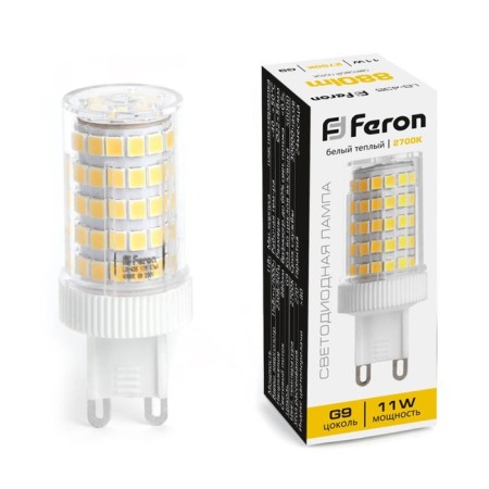 LED LED Feron, G9, 11 W, 175-265 V, white warm light