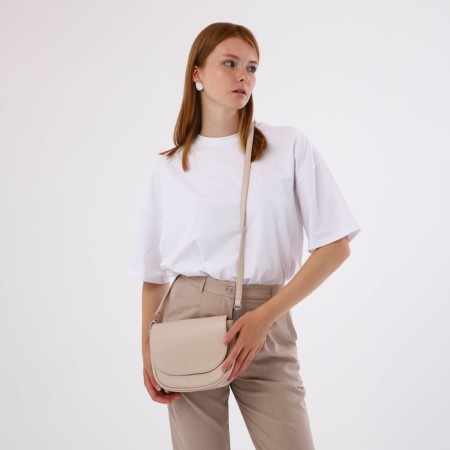 Female bag on a valve, beige color-9