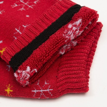 Women's socks "Snowflakes", burgundy color, size 23-25-3