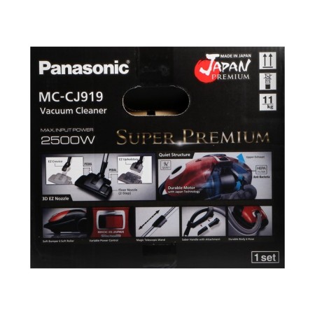 Vacuum cleaner Panasonic MC-CJ919R, bag, 2500 watts, 6 l, 60 dB, red-19