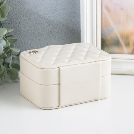 Casket to the leatherette for jewelry "Stygian matte" white 12x10x6.3 cm-3