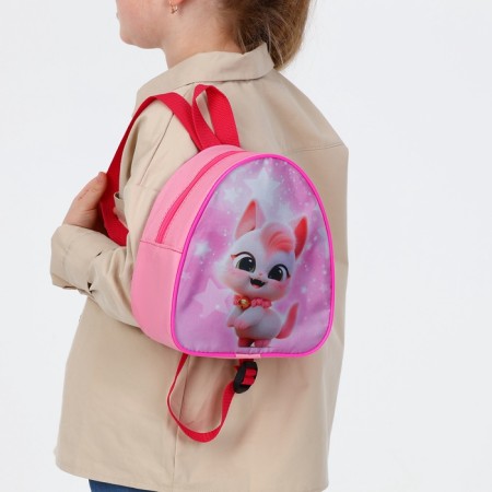 Baby backpack 21*9*23, lightning department, cat in roses of stars, pink-5