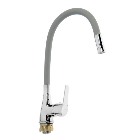 Accoona A4890T-5 kitchen mixer, single-leaf, flexible spout, gray/chrome