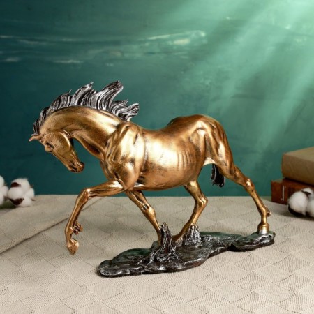 Figure "Horsemer Hackle" bronze, 35x27cm-1