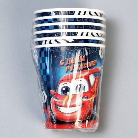 A one -time paper glass "car" 250 ml. set 6 pieces-4