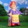 Garden figure "Mother -in -law with a broom average" 59x40x25cm mix