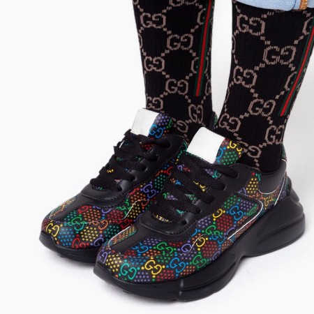 Baby sneakers, black mix, size 27