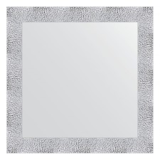 Mirror in the baguette frame, white coinage 70 mm, 66 x 66 cm