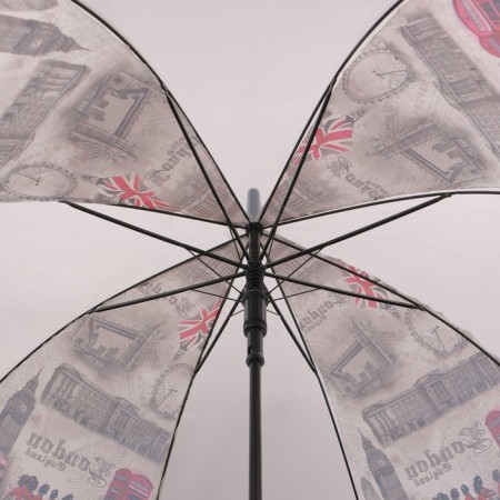 Umbrella - semi -automatic cane "Cities", 8 knitting needles, r = 40 cm, Mix drawing-10