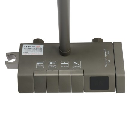 The shower system Zein Z3896, the upper and hand watering can, PVC hose, temperature screen, graphite-13