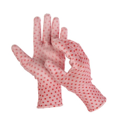 Garden, nylon gloves, with PVC half -willed, size 10, color mix, Greengo-3