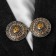 Circum clamp "Circle" in ornaments, brown color in black gold