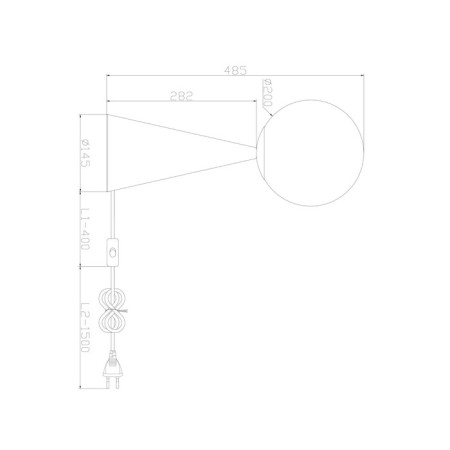 Front Freya Glow, E14, 1x60 W, 485x200x200 mm-1