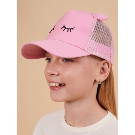 Children's cap, size 53-54, pink color