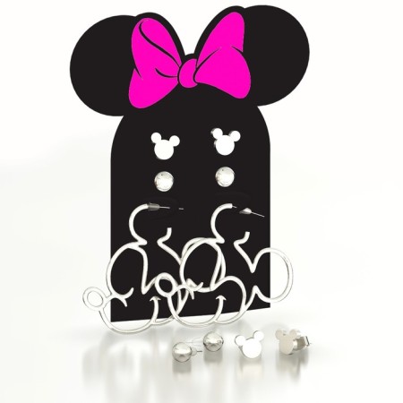 Metal earrings, 3 pairs, jewelry, Minnie Mouse-5