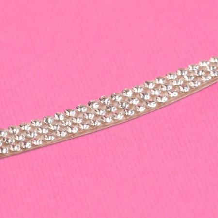 Rhound rhinestones, d = 2 mm, width - 7 mm, 4.5 ± 0.5 m, silver color-2