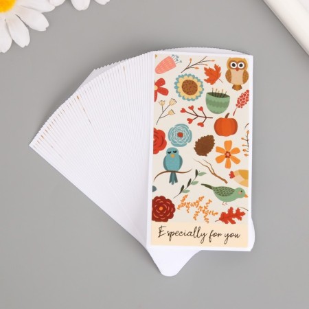 Sticker paper Gratitude "bird" set 50 pcs 10x5 cm
