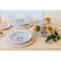 Glass fruit 2-tier round share "Rabbit", D = 25/20 cm, blue color