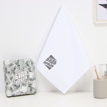 Terry towel "Be the first" 35x50 cm, 100% cotton, 350 g/m2