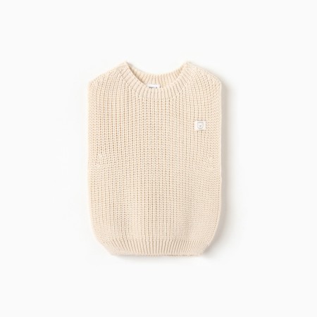 Knitted crumb vest I, height 68-74 cm, milk