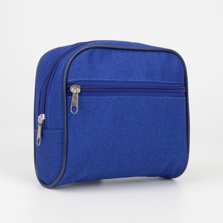 Lightning cosmetic bag, external pocket, cornflower color