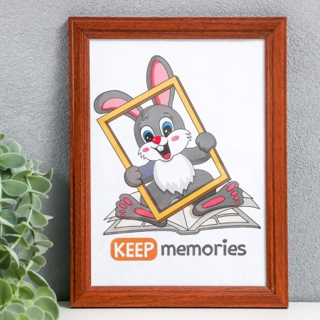 Photo frame 15x21 cm pine, red tree (plastic screen)-1