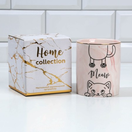 Ceramic MEOW glass, pink, 8 x 9.5 cm, pink color-4