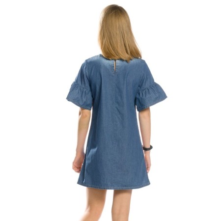 Dress for girls, height 122 cm, blue color-1