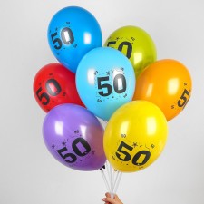 Шар латексный 12" "50", пастель, набор 10 шт., цвет МИКС