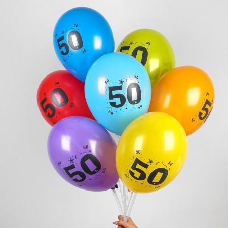 Latex ball 12 "" 50 ", pastel, set 10 pcs., Mix color