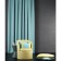 Non -combustible curtain "Ellipse", size 145 x 270 cm, blue color
