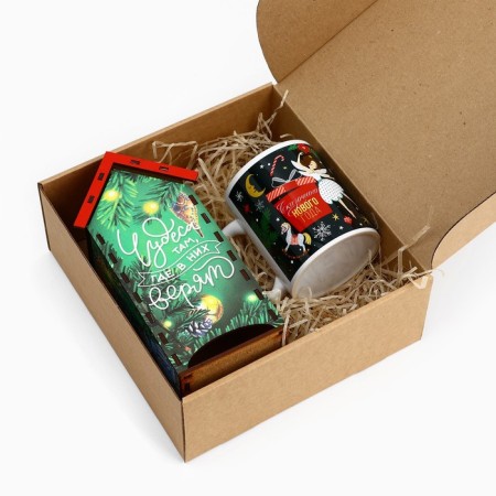 Gift set "Miracles in the New Year", tea house, mug, 20.5 x 20.5 x 10 cm-9