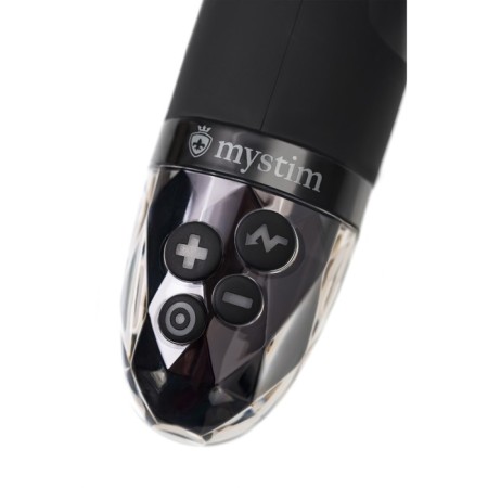 Mystim Right on Ron vibrator with electrical stimulation, 16.5 cm, silicone, black color-3