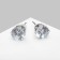 Earrings with rhinestones "Pusets" radiance, circle, d = 0.7, white color in silver