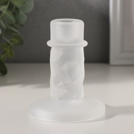 Glass of glass per 1 candle "ice" transparent d = 2 cm 8x8x10 cm